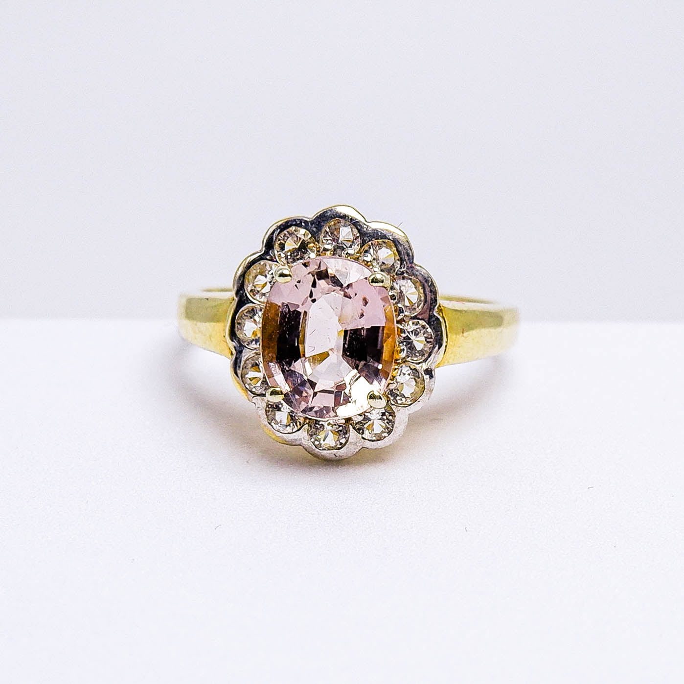 แหวนเงินแท้ 925 ฝังพลอย ทัวร์มาลีน (Tourmaline) + ไวท์โทพาส (whitetopaz)