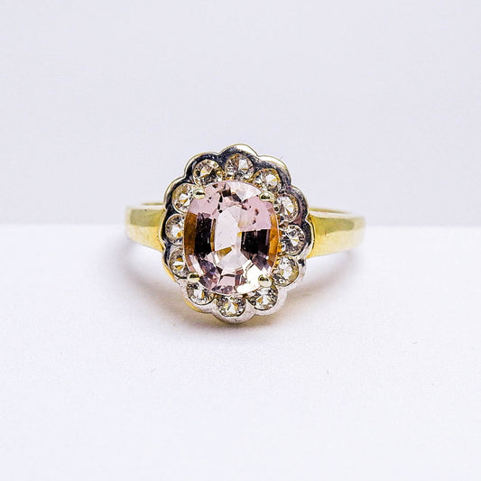 แหวนเงินแท้ 925 ฝังพลอย ทัวร์มาลีน (Tourmaline) + ไวท์โทพาส (whitetopaz)