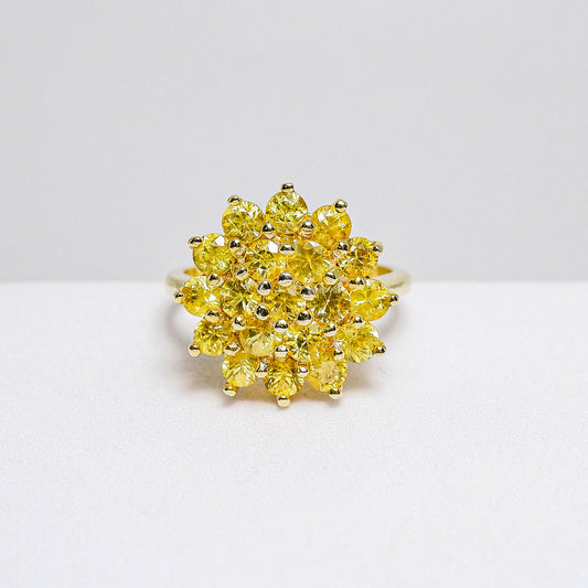 แหวนเงินแท้ 925 ฝังพลอย บุษราคัม (Yellow Sapphire)