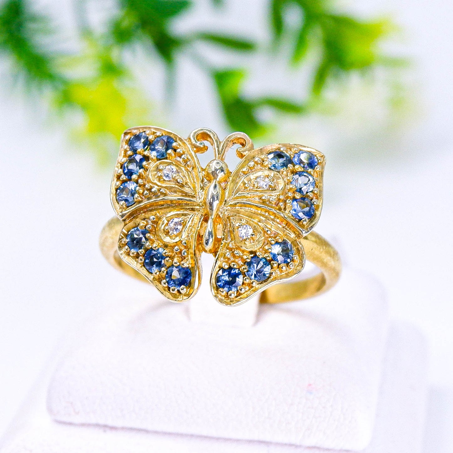 แหวนเงินแท้ 925 ฝังพลอย ไพลิน (Blue Sapphire) + เซอร์คอน (Zircon)