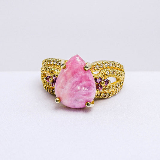 แหวนเงินแท้ 925 ฝังพลอย ทับทิม(Ruby)+โรโดไลท์(Rhodolite)+ไวท์โทพาส(whitetopaz)