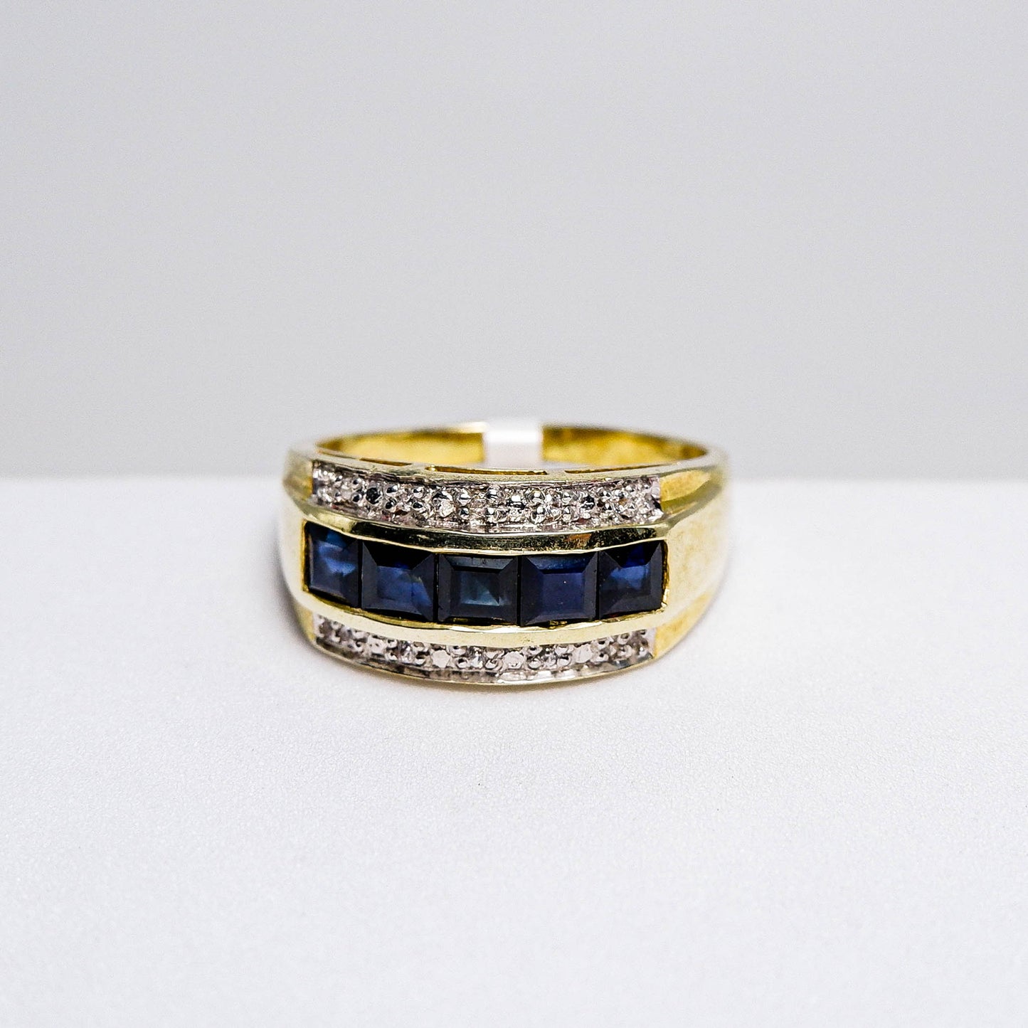 แหวนเงินแท้ 925 ฝังพลอย ไพลิน (Blue Sapphire) + เซอร์คอน (Zircon)