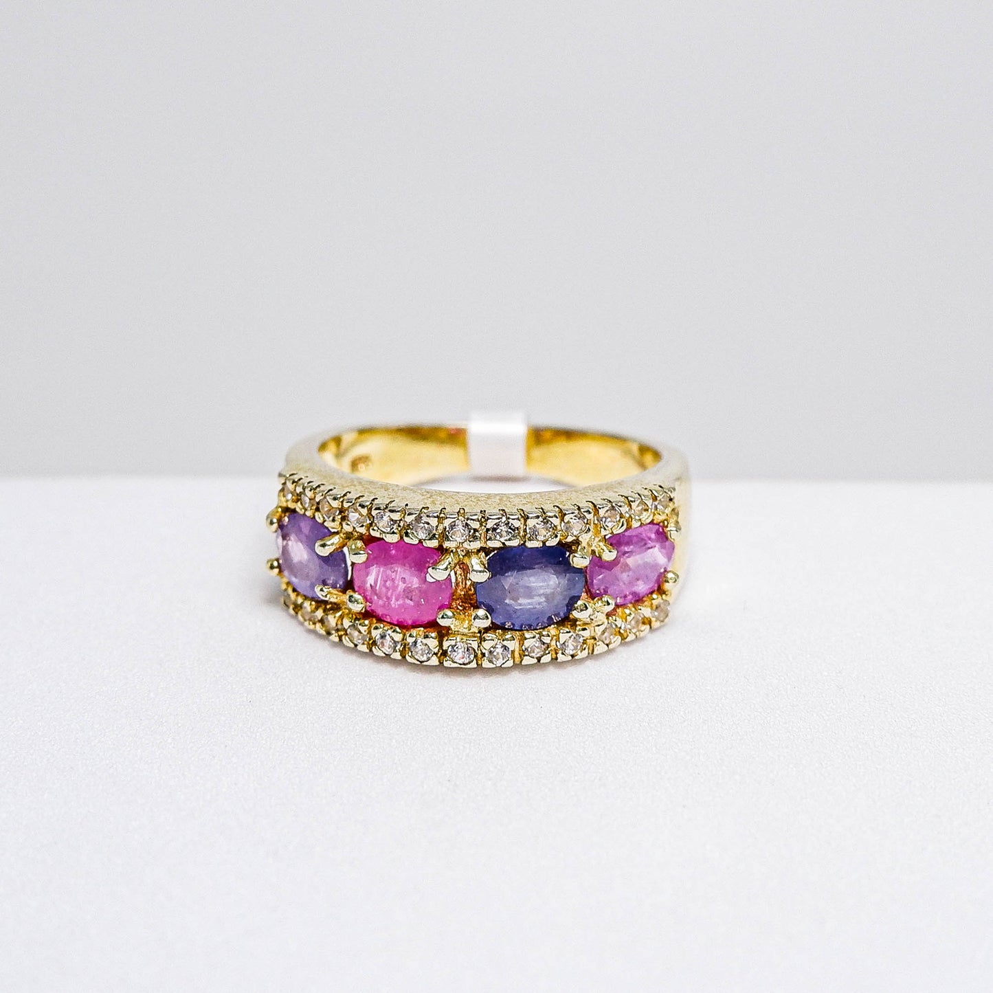แหวนเงินแท้ 925 ฝังพลอย แซฟไฟร์ (Sapphire) + เซอร์คอน (Zircon)