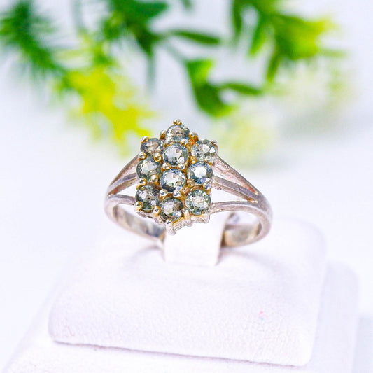แหวนเงินแท้ 925 ฝังพลอย แซฟไฟร์ดิบ (Unheated Sapphire)