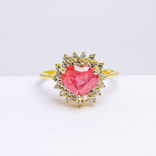 แหวนเงินแท้ 925 ฝังพลอย ทับทิม (Ruby) + เซอร์คอน (Zircon)