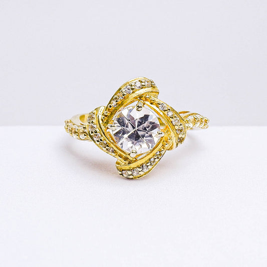 แหวนเงินแท้ 925 ฝังพลอย เพทายขาว (White Zircon) + ไวท์โทพาส (whitetopaz)