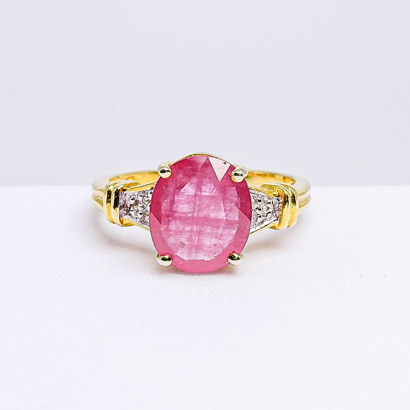 แหวนเงินแท้ 925 ฝังพลอย ทับทิมแทนซาเนีย (Tanzania Ruby) + เซอร์คอน (Zircon)