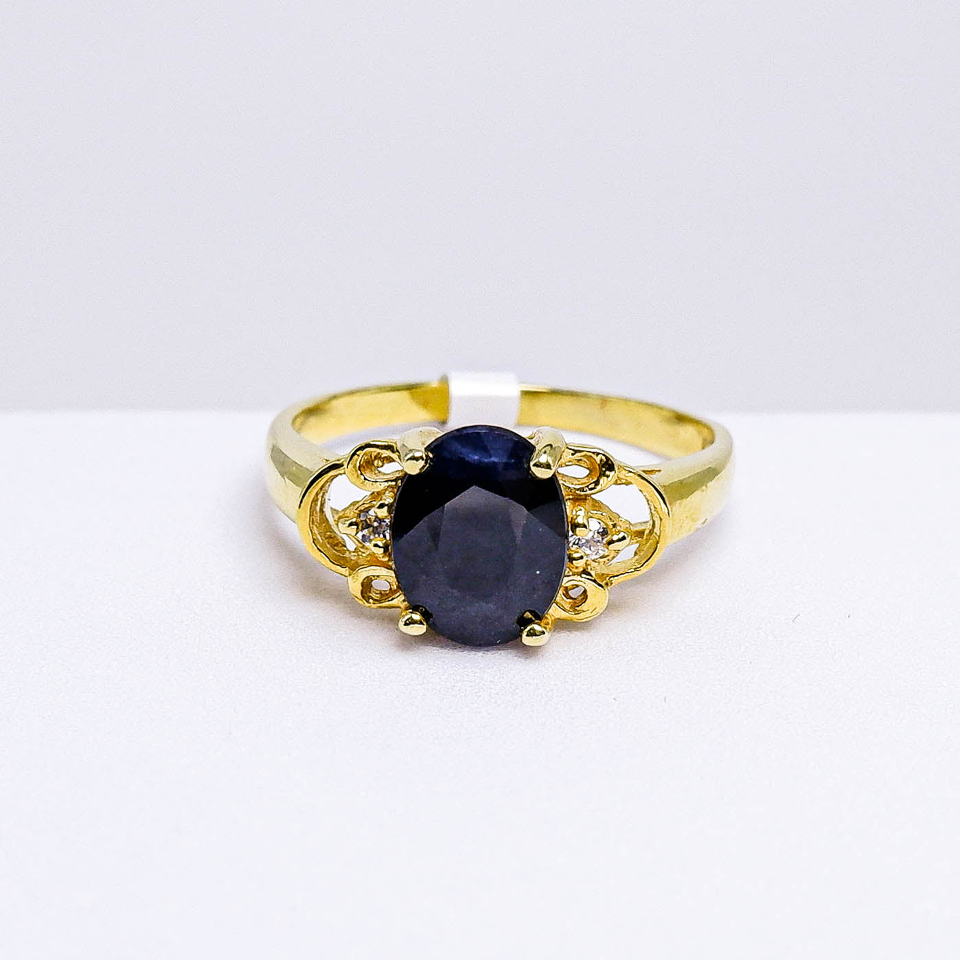 แหวนเงินแท้ 925 ฝังพลอย ไพลิน (Blue Sapphire) + เซอร์คอน (Zircon)