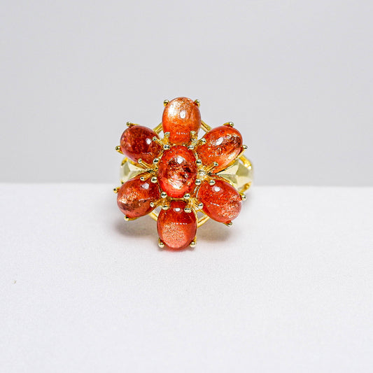 แหวนเงินแท้ 925 ฝังพลอย ซันสโตน (Sunstone)