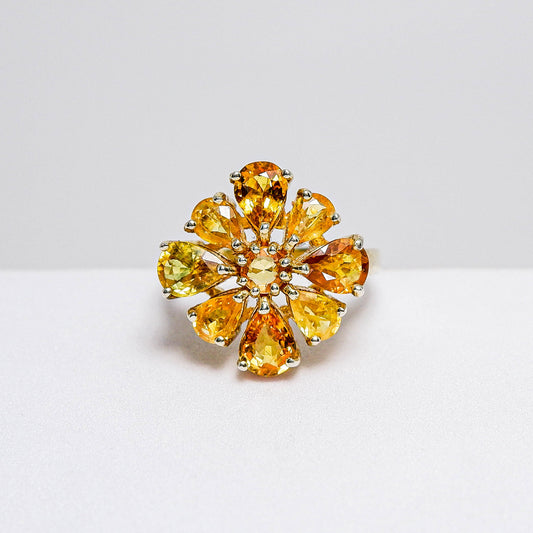 แหวนเงินแท้ 925 ฝังพลอย บุษราคัม (Yellow Sapphire)