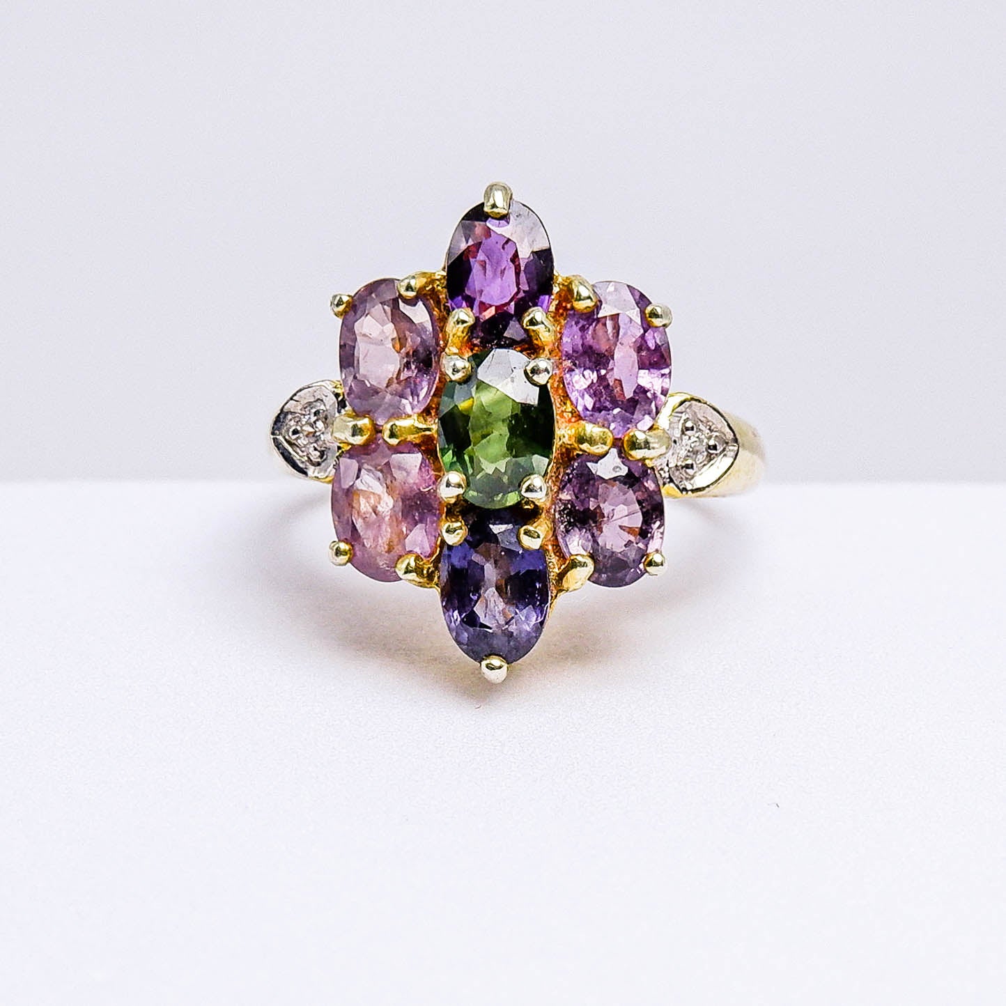 แหวนเงินแท้ 925 ฝังพลอย แซฟไฟร์ไทย (Thai Sapphire) + เซอร์คอน (Zircon)