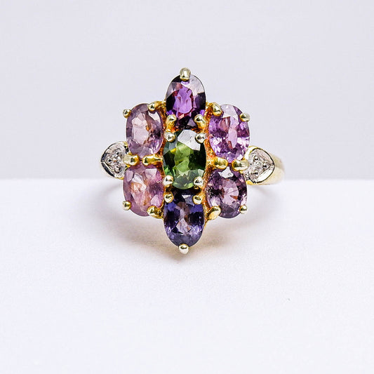 แหวนเงินแท้ 925 ฝังพลอย แซฟไฟร์ไทย (Thai Sapphire) + เซอร์คอน (Zircon)