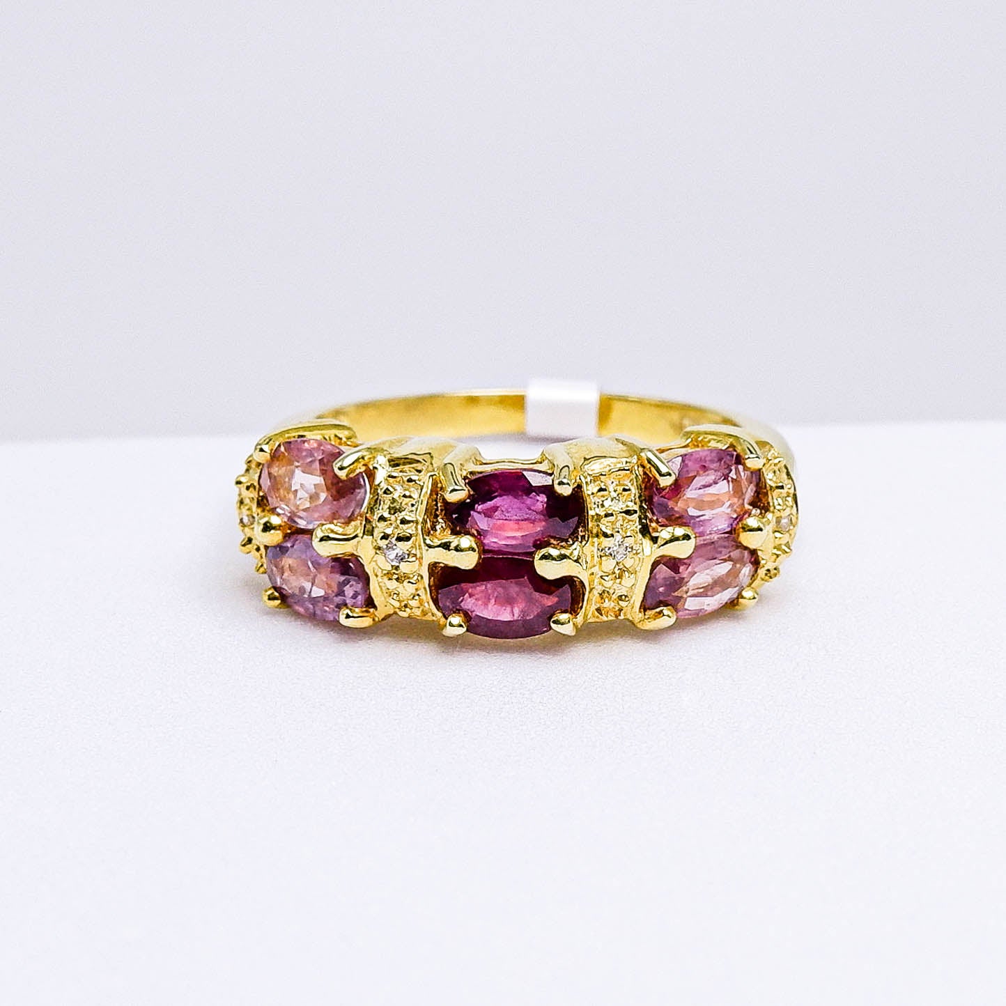 แหวนเงินแท้ 925 ฝังพลอย แซฟไฟร์ไทย (Thai Sapphire) + เซอร์คอน (Zircon)