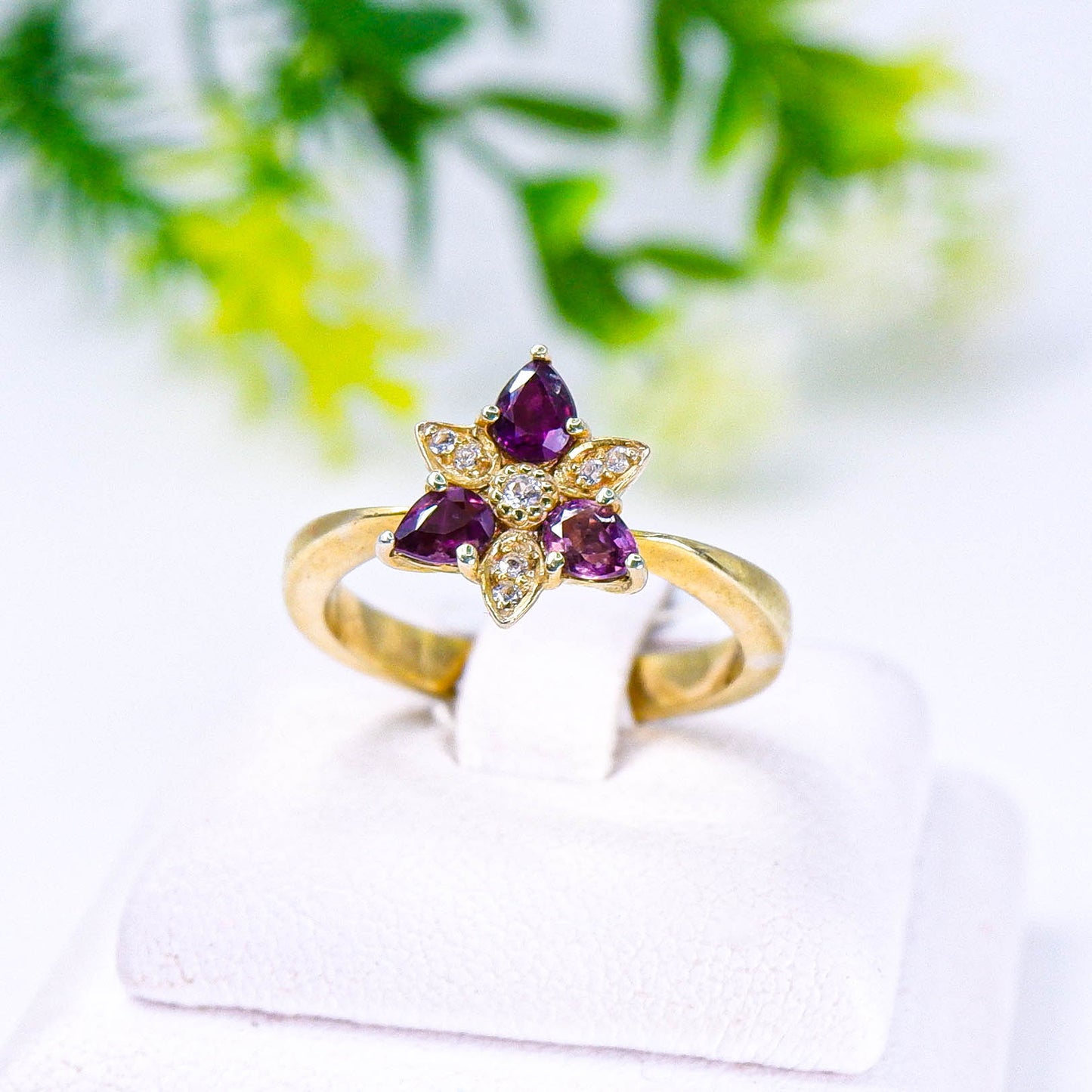แหวนเงินแท้ 925 ฝังพลอย แซฟไฟร์ไทย (Thai Sapphire) + เซอร์คอน (Zircon)
