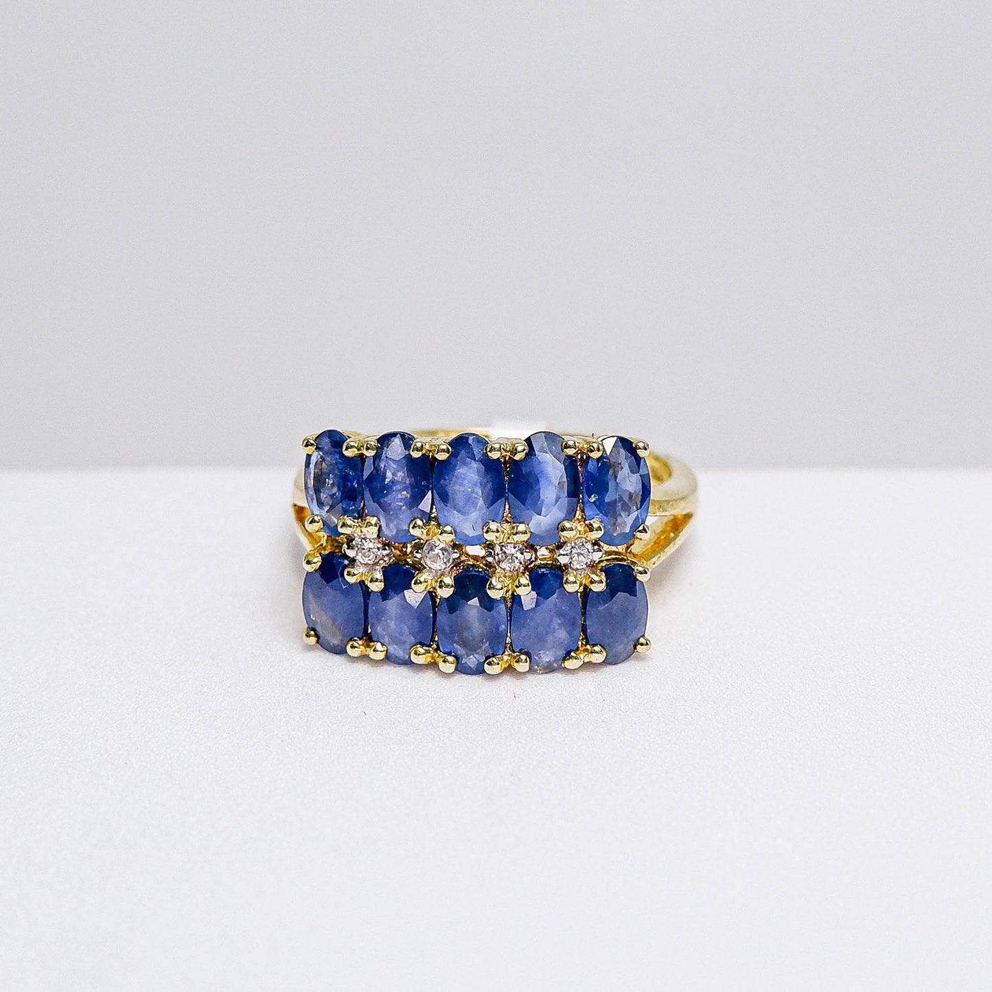 แหวนเงินแท้ 925 ฝังพลอย ไพลิน (Blue Sapphire) + เซอร์คอน (Zircon)