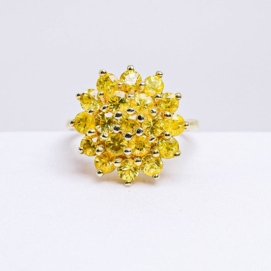 แหวนเงินแท้ 925 ฝังพลอย บุษราคัม (Yellow Sapphire)