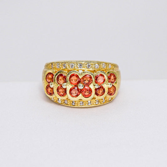 แหวนเงินแท้ 925 ฝังพลอย แซฟไฟร์ (Sapphire) + เซอร์คอน (Zircon)