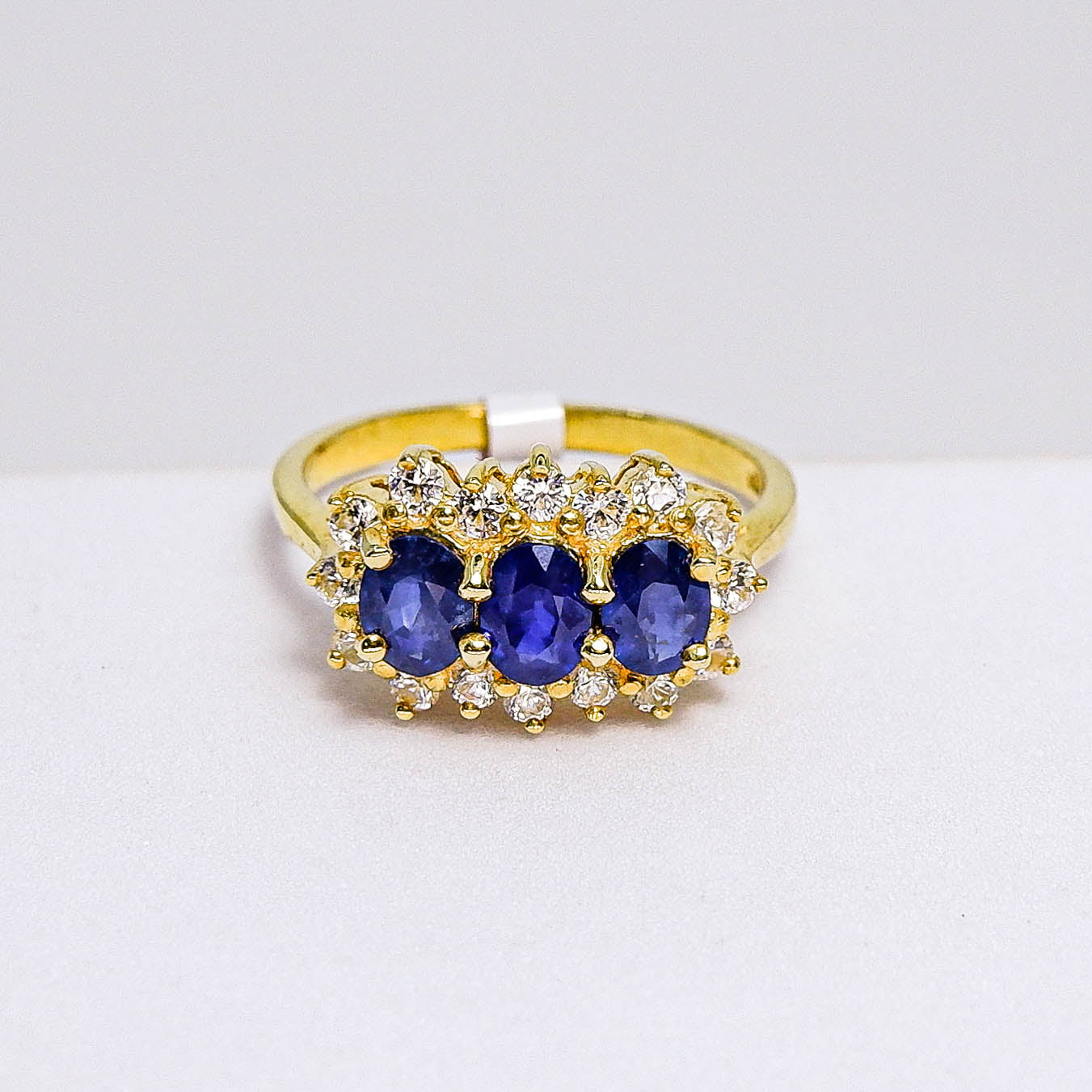 แหวนเงินแท้ 925 ฝังพลอย ไพลิน (Blue Sapphire) + เซอร์คอน (Zircon)