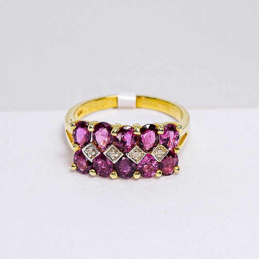 แหวนเงินแท้ 925 ฝังพลอย แซฟไฟร์ไทย (Thai Sapphire) + เซอร์คอน (Zircon)