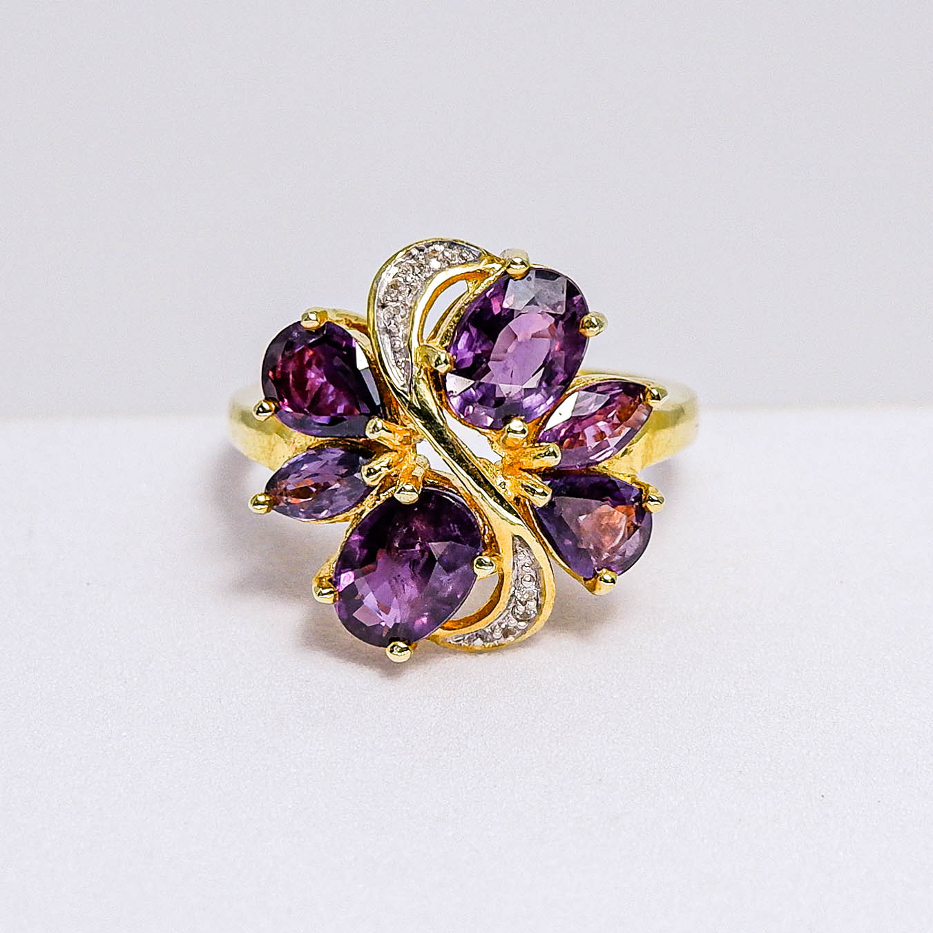แหวนเงินแท้ 925 ฝังพลอย แซฟไฟร์ไทย (Thai Sapphire) + เซอร์คอน (Zircon)