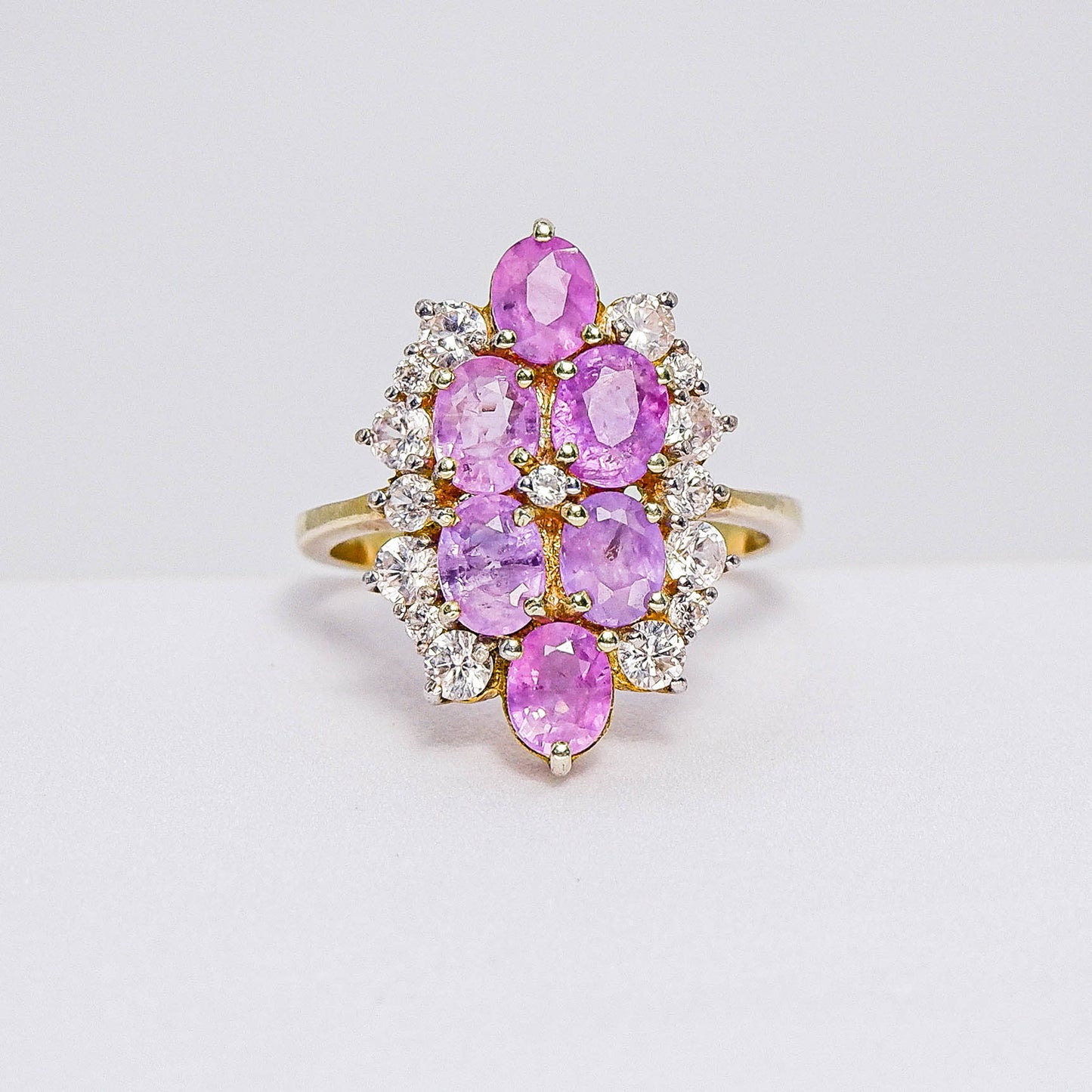 แหวนเงินแท้ 925 ฝังพลอย ทับทิมเวียดนาม (Vietnamese Ruby) + เซอร์คอน (Zircon)