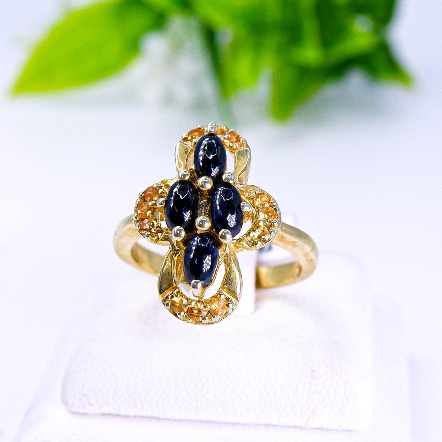 แหวนเงินแท้ 925 ฝังพลอย ไพลิน (Blue Sapphire) + แซฟไฟร์ (Sapphire)