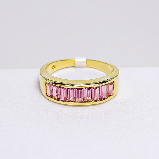 แหวนเงินแท้ 925 ฝังพลอย โรโดไลท์ (Rhodolite)