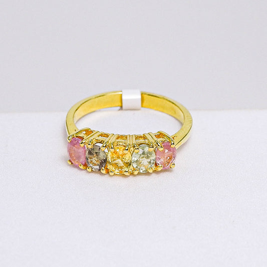 แหวนเงินแท้ 925 ฝังพลอย แฟนซีแซฟไฟร์ (Fancy Sapphire)