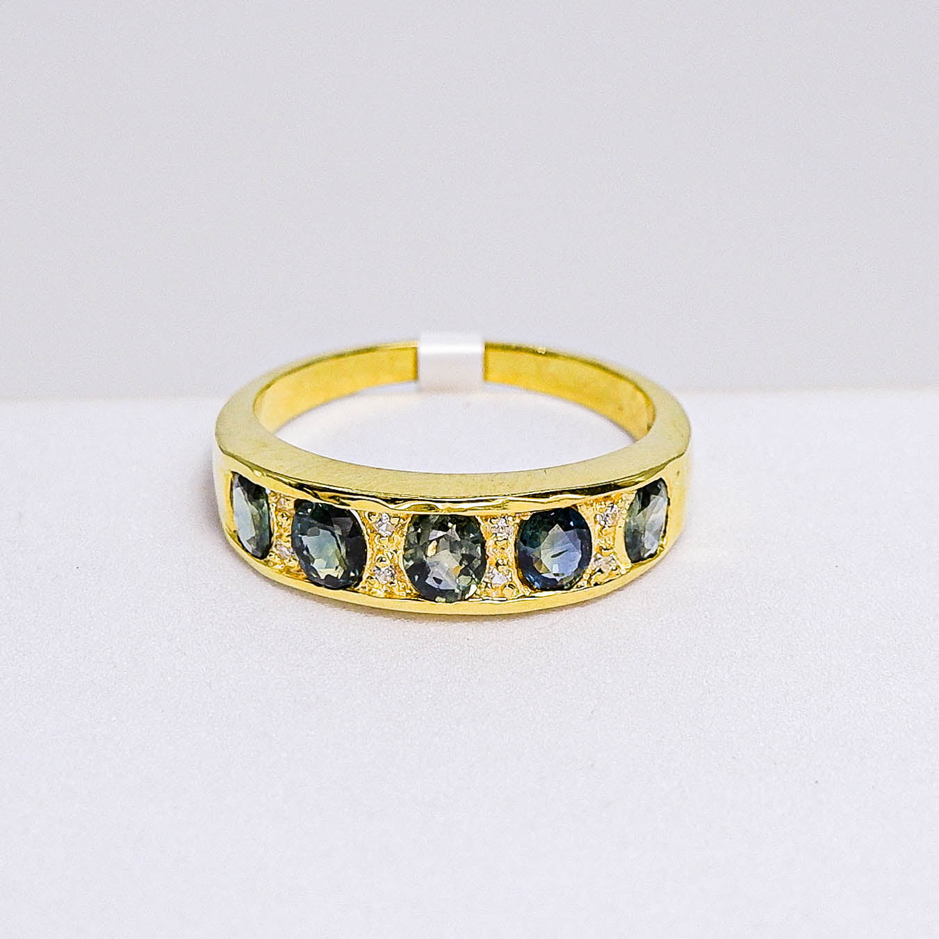 แหวนเงินแท้ 925 ฝังพลอย แซฟไฟร์บางกะจะ (Sapphire) + เซอร์คอน (Zircon)