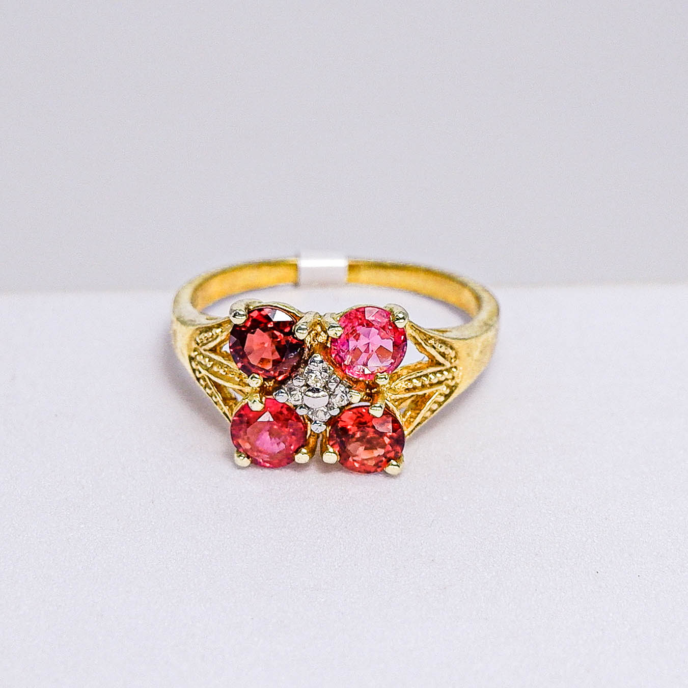 แหวนเงินแท้ 925 ฝังพลอย สปิเนล (Spinel) + เซอร์คอน (Zircon)