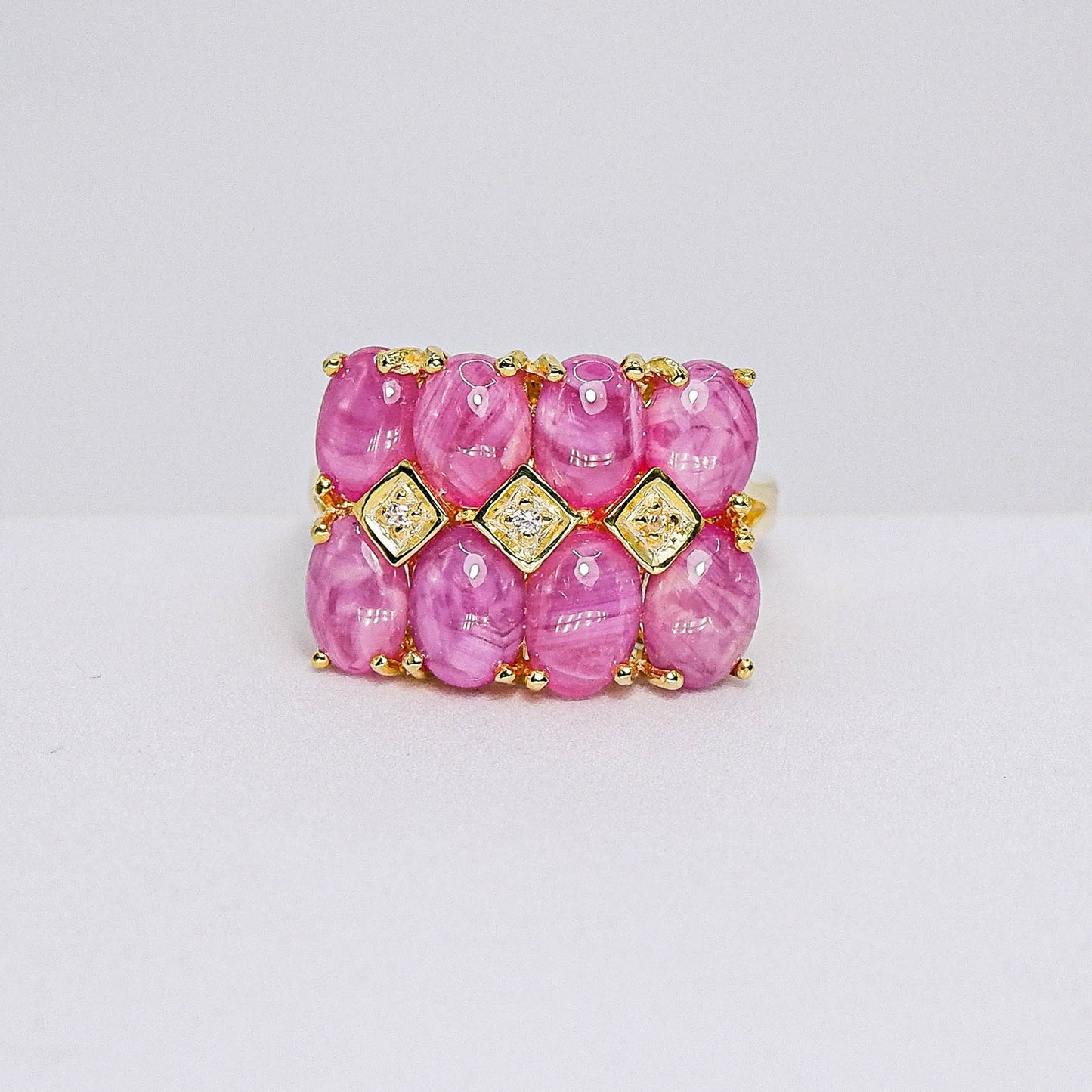 แหวนเงินแท้ 925 ฝังพลอย ทับทิม (Ruby) + เซอร์คอน (Zircon)