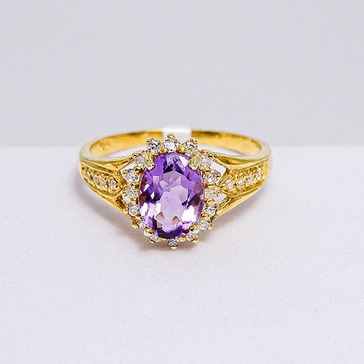 แหวนเงินแท้ 925 ฝังพลอย อเมทิสต์ (Amethyst) + เซอร์คอน (Zircon)