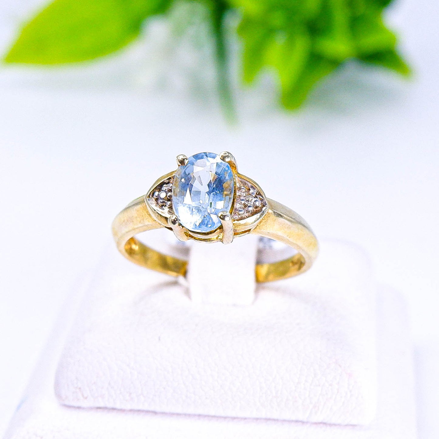 แหวนเงินแท้ 925 ฝังพลอย บลูโทพาส (Blue Topaz) + เซอร์คอน (Zircon)