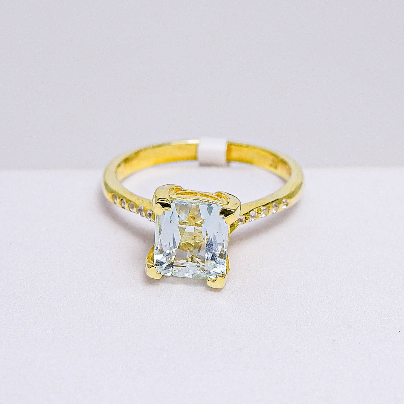 แหวนเงินแท้ 925 ฝังพลอย อความารีน (Aqua marin) + เซอร์คอน (Zircon)