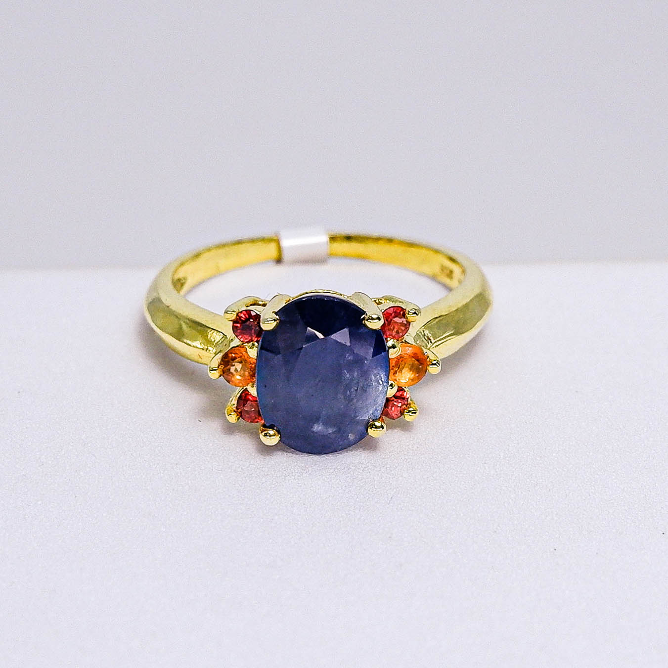 แหวนเงินแท้ 925 ฝังพลอย ไพลิน (Blue Sapphire) +  แซฟไฟร์ (Sapphire)