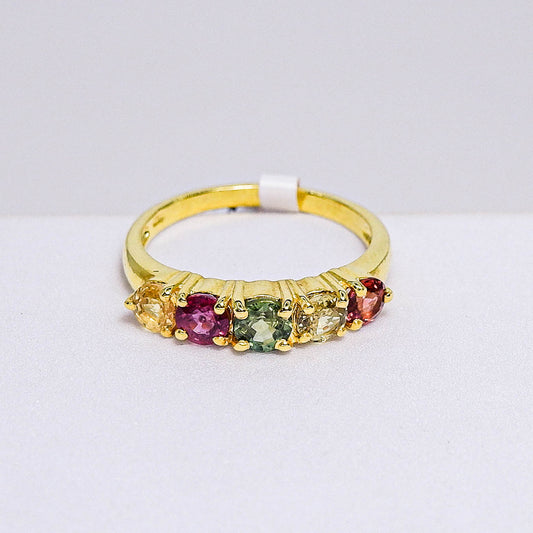 แหวนเงินแท้ 925 ฝังพลอย แฟนซีแซฟไฟร์ (Fancy Sapphire)