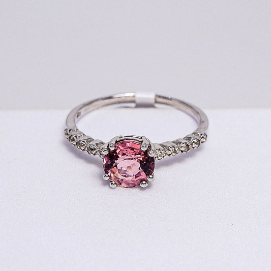 แหวนเงินแท้ 925 ฝังพลอย ทัวร์มาลีน (Tourmaline) + เซอร์คอน (Zircon)