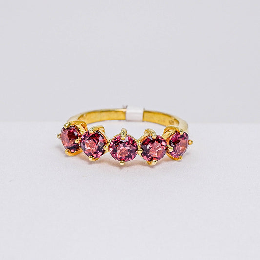 แหวนเงินแท้ 925 ฝังพลอย โรโดไลท์ (Rhodolite)