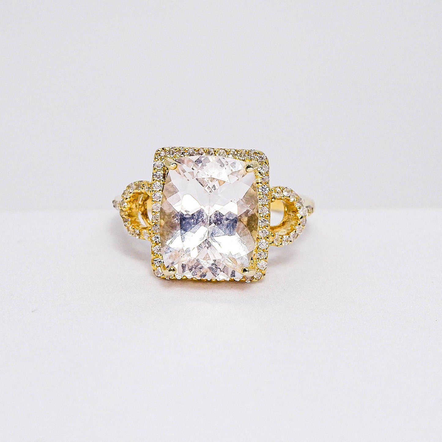แหวนเงินแท้ 925 ฝังพลอย แดนบูไรท์ (Danburite) + เซอร์คอน (Zircon)
