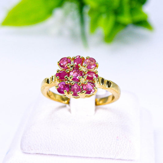 แหวนเงินแท้ 925 ฝังพลอย ทับทิมไทย (Siam Ruby)