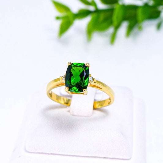 แหวนเงินแท้ 925 ฝังพลอย ทัวมาลีน (Tourmaline) + เซอร์คอน (Zircon)