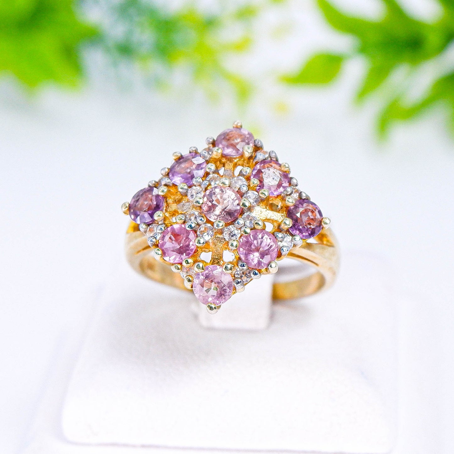 แหวนเงินแท้ 925 ฝังพลอย แซฟไฟร์ไทย (Thai Sapphire) + เซอร์คอน (Zircon)