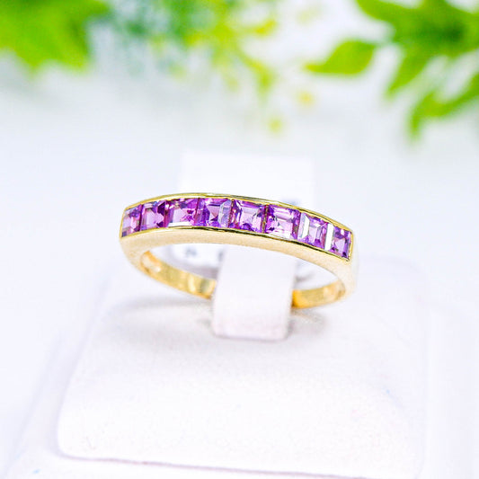 แหวนเงินแท้ 925 ฝังพลอย โรโดไลท์ (Rhodolite)