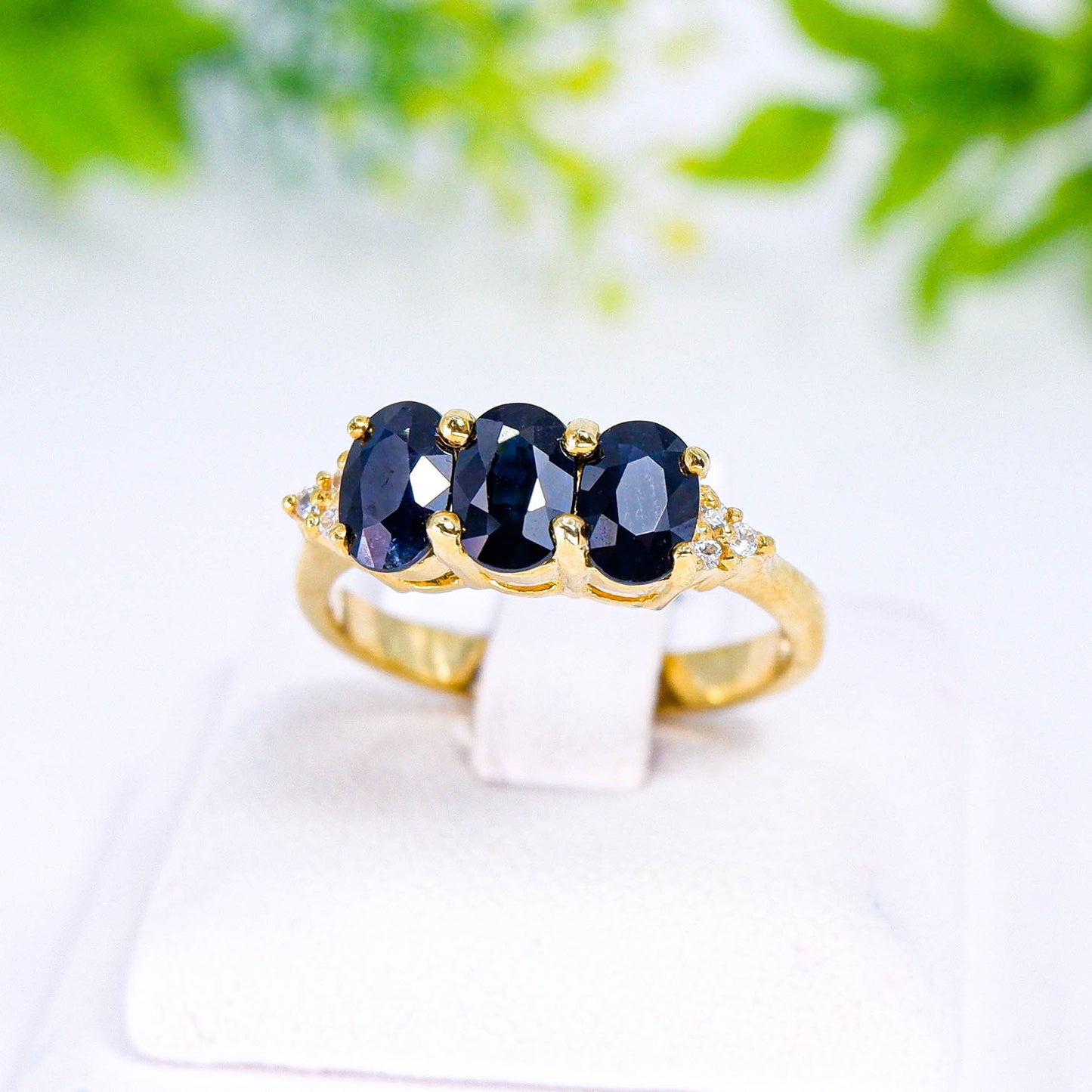 แหวนเงินแท้ 925 ฝังพลอย ไพลิน (Blue Sapphire) + เซอร์คอน (Zircon)