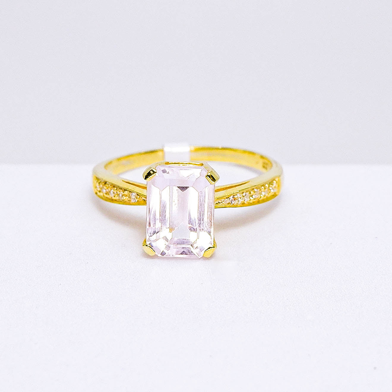แหวนเงินแท้ 925 ฝังพลอย คูณไซส์ (Kunzite) + เซอร์คอน (Zircon)
