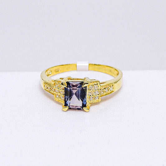 แหวนเงินแท้ 925 ฝังพลอย ทัวร์มาลีน (Tourmaline) + เซอร์คอน (Zircon)
