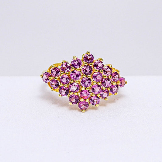 แหวนเงินแท้ 925 ฝังพลอย โรโดไลท์ (Rhodolite)