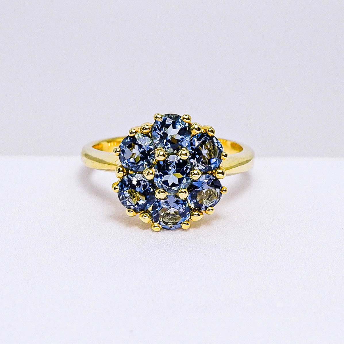 แหวนเงินแท้ 925 ฝังพลอย ลอนดอนบลูโทพาส (London Blue Topaz)