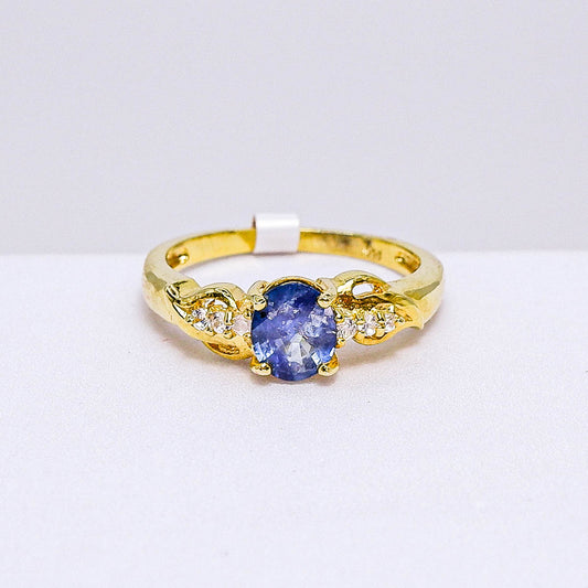 แหวนเงินแท้ 925 ฝังพลอย ไพลิน (Blue Sapphire) + เซอร์คอน (Zircon)