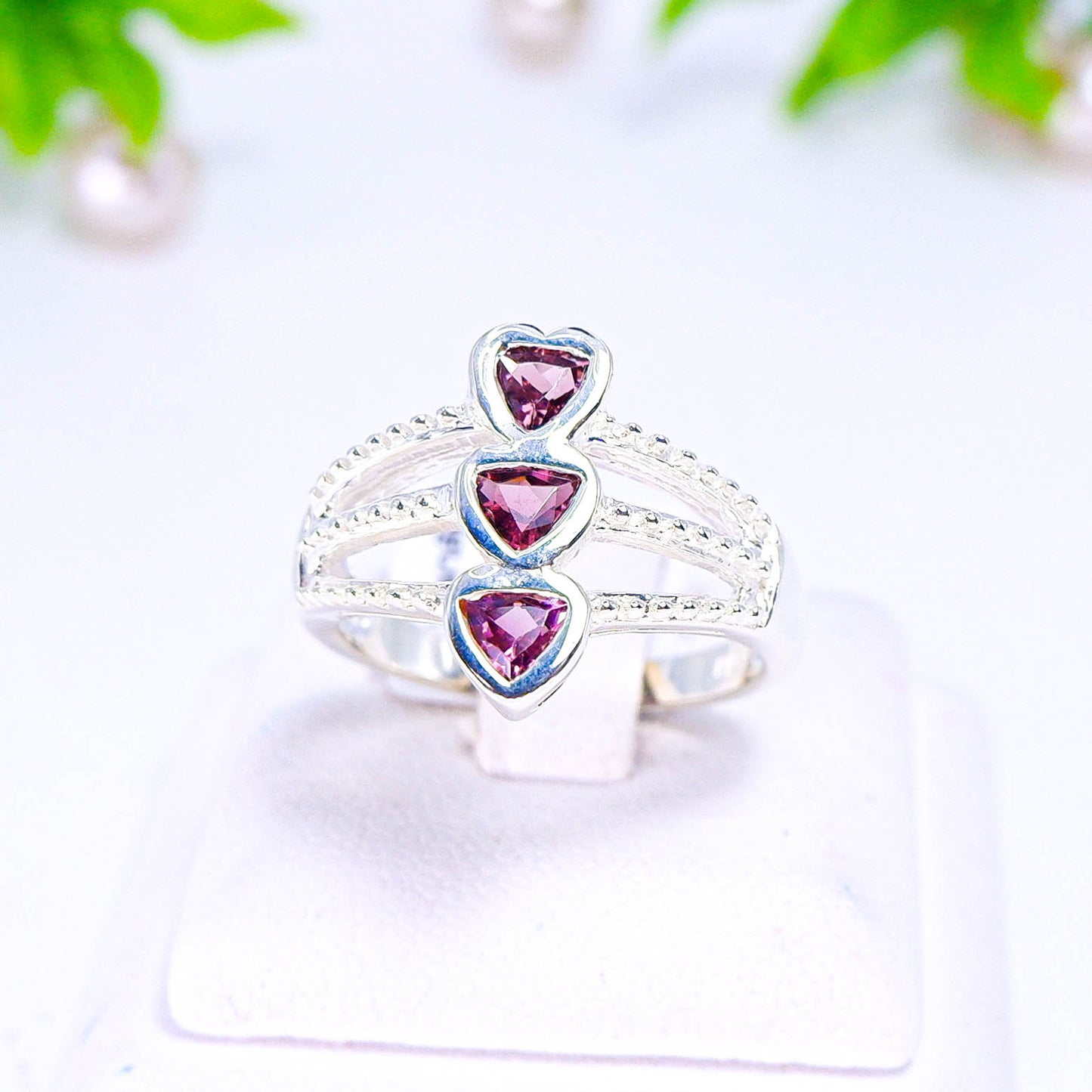แหวนเงินแท้ 925 ฝังพลอย ทัวมาลีน (Tourmaline)